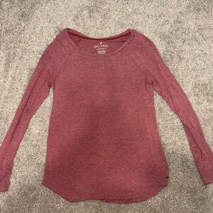 American Eagle Outfitters Women's Burgundy Long Sleeve Tee